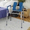 Flash Furniture Hercules Blue Shower Commode Chair with Safety Rail, Height Adjustable Frame, Padded Seat & Armrests DC-HY6458L-BL-GG - alternate 1